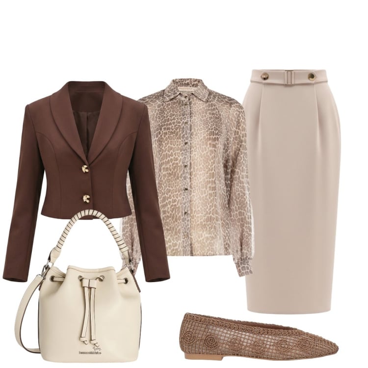 Outfit donna - Ballerine raffinate e versatili. Stile Chic per Tutti i giorni. Abbinamento con ballerine, borse a secchiello, gonne longuette, camicie, blazer.