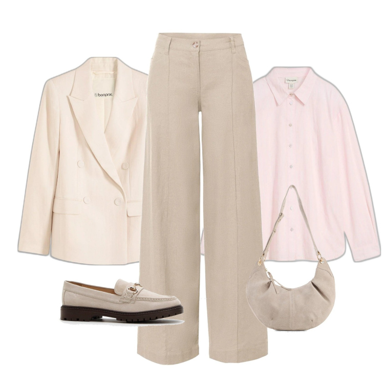 Outfit femme - Joli blazer. Style Tendance pour Bureau. Assortir avec pantalon large en bas, sacs en bandoulière, blazers, mocassins, chemisiers.