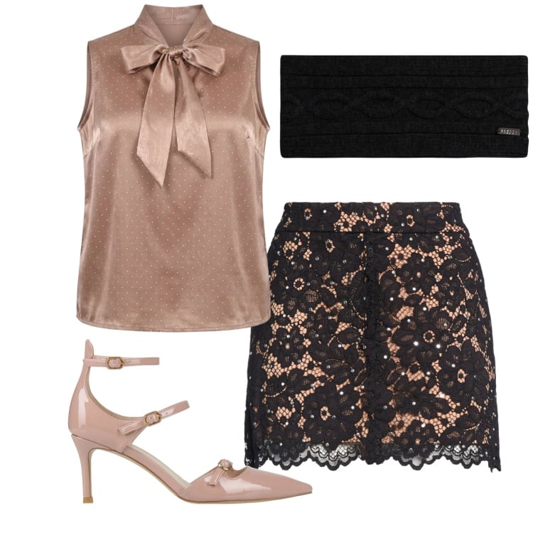 Outfit donna - Total look #2370910. Stile Bon Ton per Serata fuori. Abbinamento con décolleté, minigonne, canottiere, fasce per capelli.