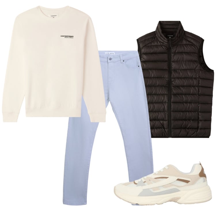 Outfit uomo - La felpa burro. Stile Casual per Tutti i giorni. Abbinamento con felpe, piumini, pantaloni skinny, sneakers.