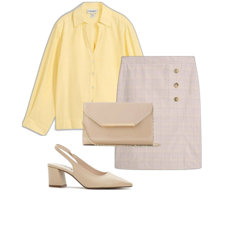 Outfit femme - Jupe droite. Style Vintage rétro pour Bureau. Assortir avec pochette, chaussures à talon, chemisiers, jupes.