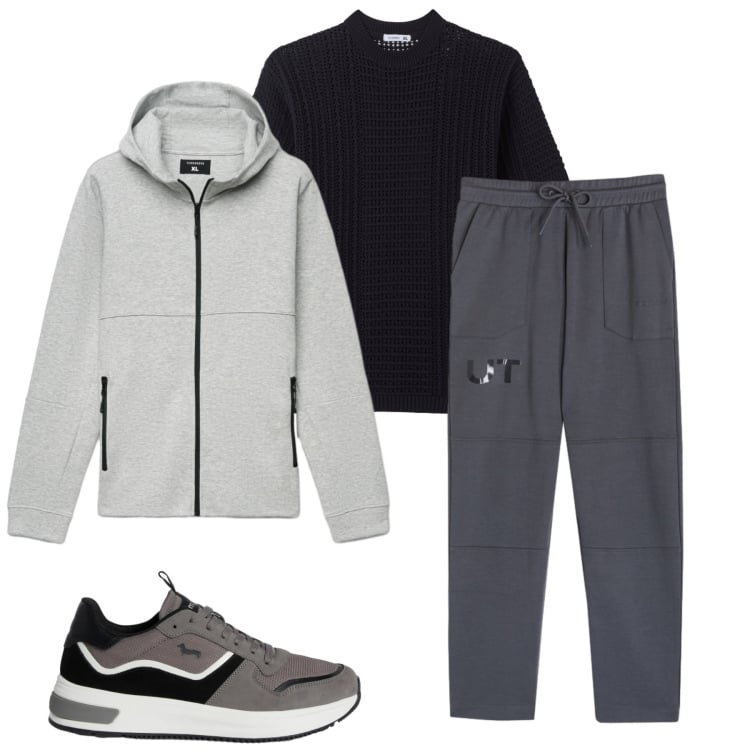 Outfit uomo - Sportivo. Stile Casual per Sport. Abbinamento con sneakers, pantaloni, felpe con cappuccio, t-shirt.