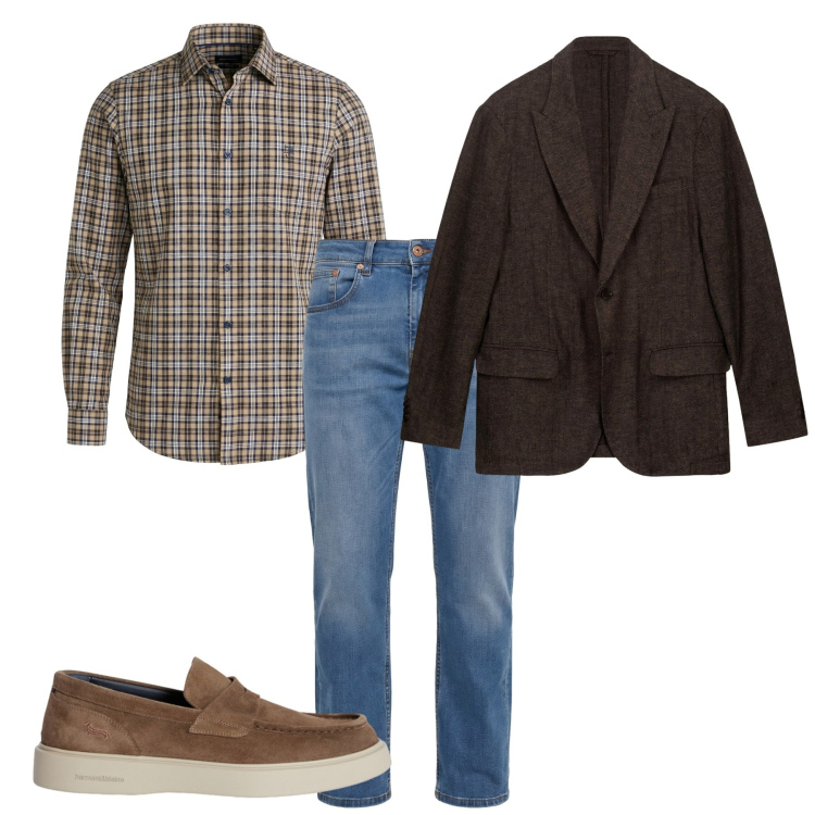 Outfit uomo - Casual mood. Stile Casual per Tutti i giorni. Abbinamento con camicie, scarpe stringate, jeans, giacche.