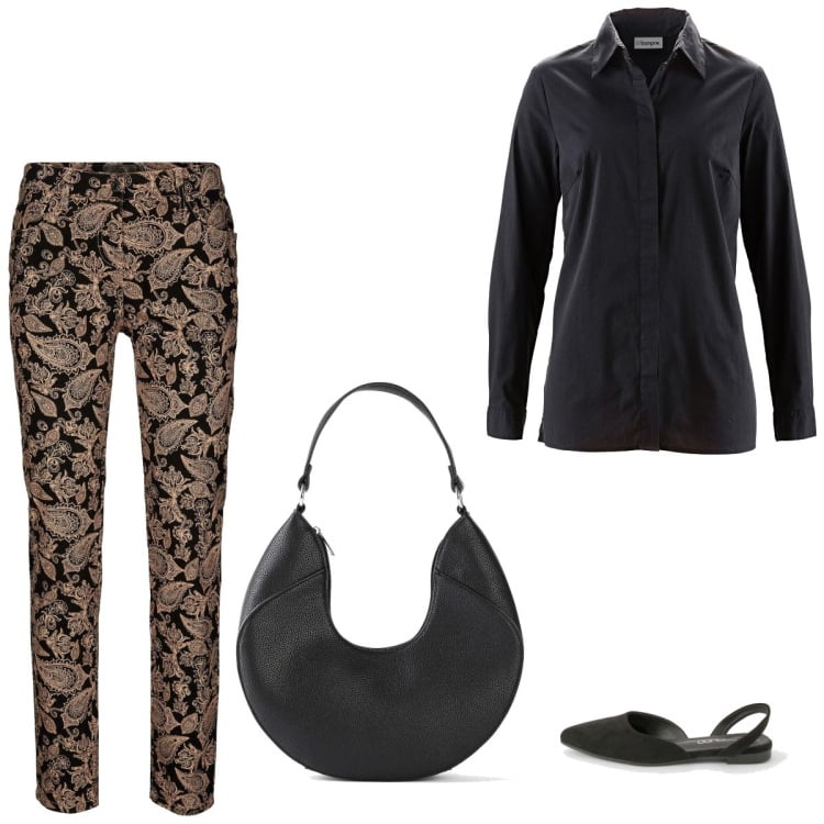 Outfit femme - Basique #1381. Style Basique pour Soirée dehors. Assortir avec chemisiers, sacs à main, pantalon , ballerines.