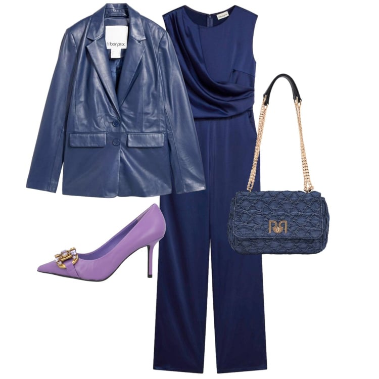 Outfit donna - Total look #2371116. Stile Casual chic per Cerimonia. Abbinamento con décolleté, tute, blazer, borse a spalla.