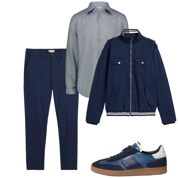 Outfit uomo - Weekend. Stile Casual per Tutti i giorni. Abbinamento con pantaloni chino, giacche, sneakers, camicie.
