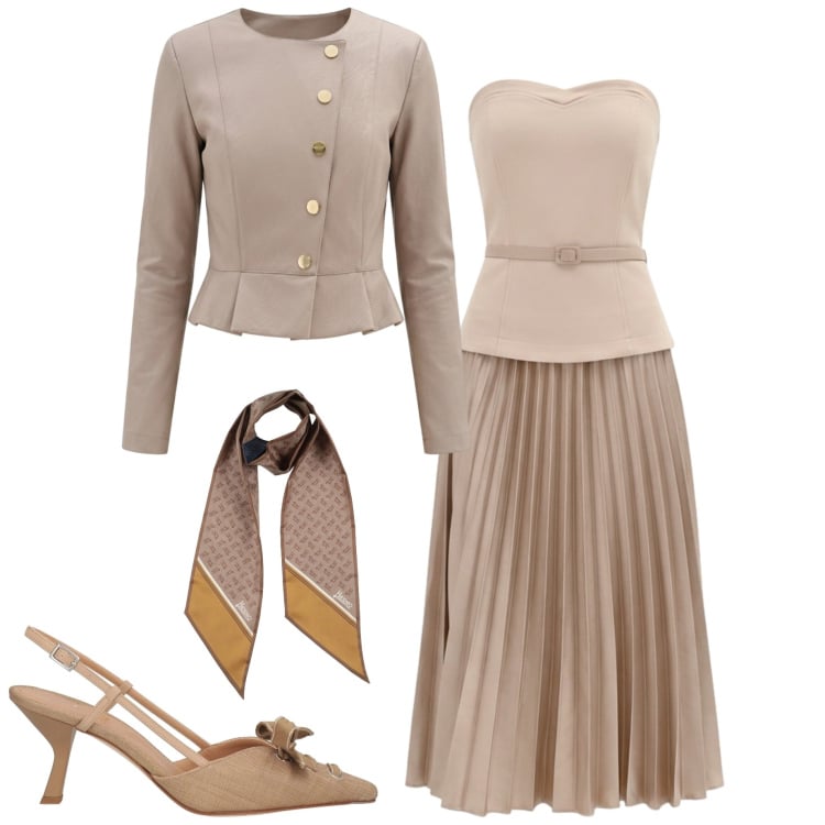 Outfit donna - Rinascimento. Stile Chic per Cerimonia. Abbinamento con sciarpe, décolleté, vestiti midi/longuette, giacche.