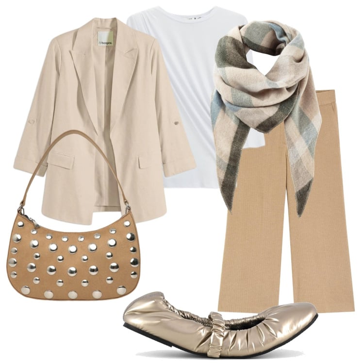 Outfit donna - Pantalone capri. Stile Casual chic per Tutti i giorni. Abbinamento con bermuda, sciarpe, blazer, borse a tracolla, top, ballerine.