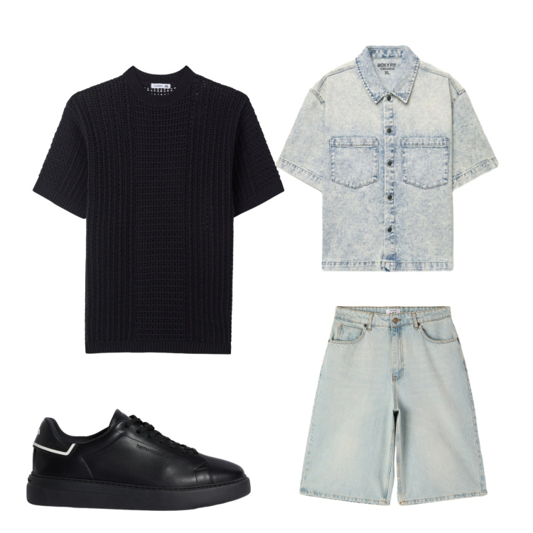 Outfit uomo - .. Abbinamento con sneakers, bermuda, camicie a manica corta, t-shirt.