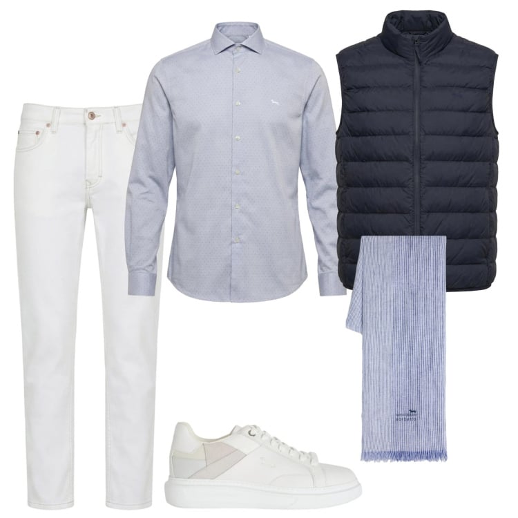 Outfit uomo - Bellissimo. Stile Trendy per Tutti i giorni. Abbinamento con sneakers, jeans, piumini, sciarpe, camicie.
