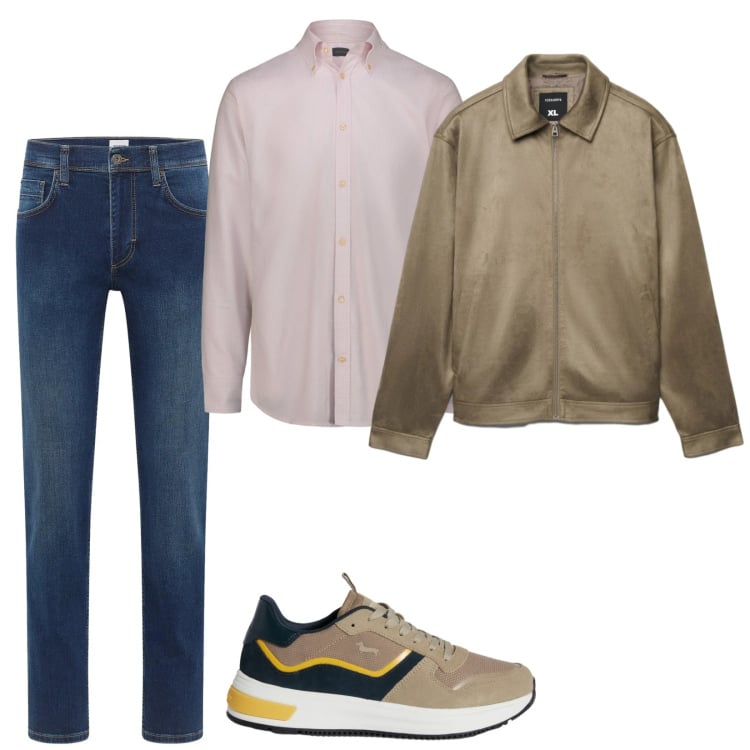 Outfit uomo - Walking. Stile Casual per Tutti i giorni. Abbinamento con jeans dritti, sneakers, camicie, giacche.