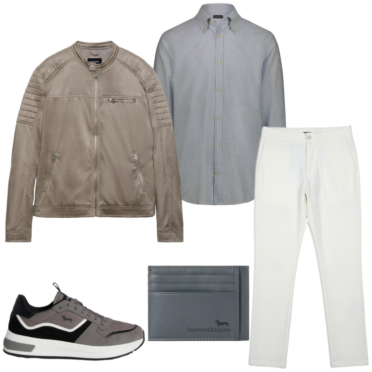 Outfit uomo - Total look #2371326. Stile Trendy per Serata speciale. Abbinamento con sneakers, portafogli, pantaloni, giacche, camicie.