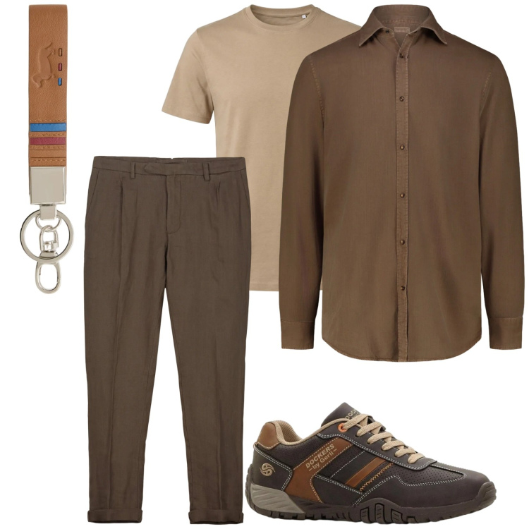 Outfit uomo - Total look #2371344. Stile Trendy per Serata speciale. Abbinamento con sneakers, portachiavi, t-shirt, pantaloni, camicie.