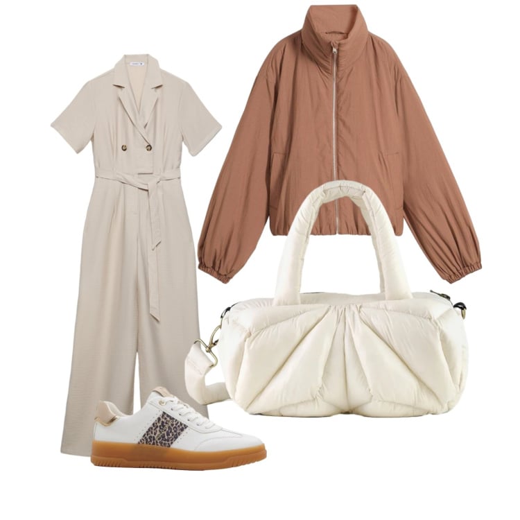 Outfit donna - Tuta in stile sportiva. Stile Casual per Tutti i giorni. Abbinamento con sneakers, bomber, tute, borse a mano.