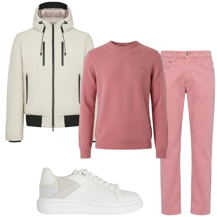 Outfit uomo - Total look #2371361. Stile Trendy per Tutti i giorni. Abbinamento con sneakers, pullovers, pantaloni, giacche.