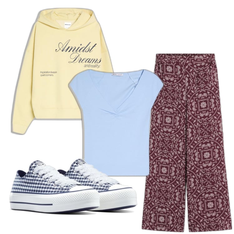 Outfit mujer - Sporty chic #803. Estilo Sporty chic para Todos los días. Combinación con sneakers, pantalones, camiseta, sudaderas con capucha.