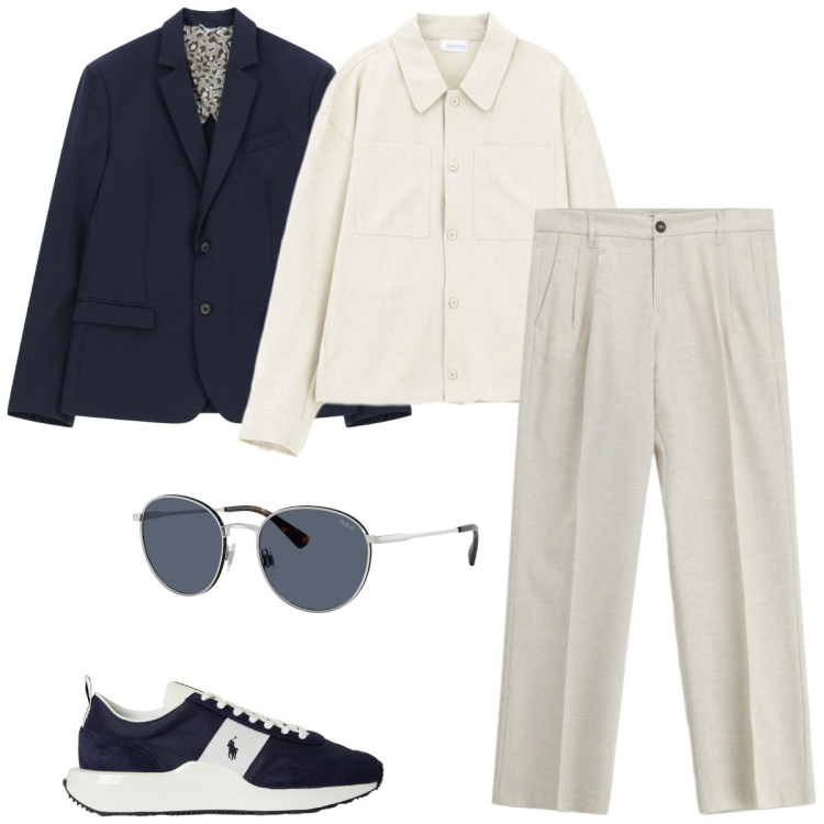 Outfit uomo - Imperial - The New Crew SS 2026. Stile Trendy per Cerimonia. Abbinamento con pantaloni, giacche, camicie, occhiali da sole, sneakers.