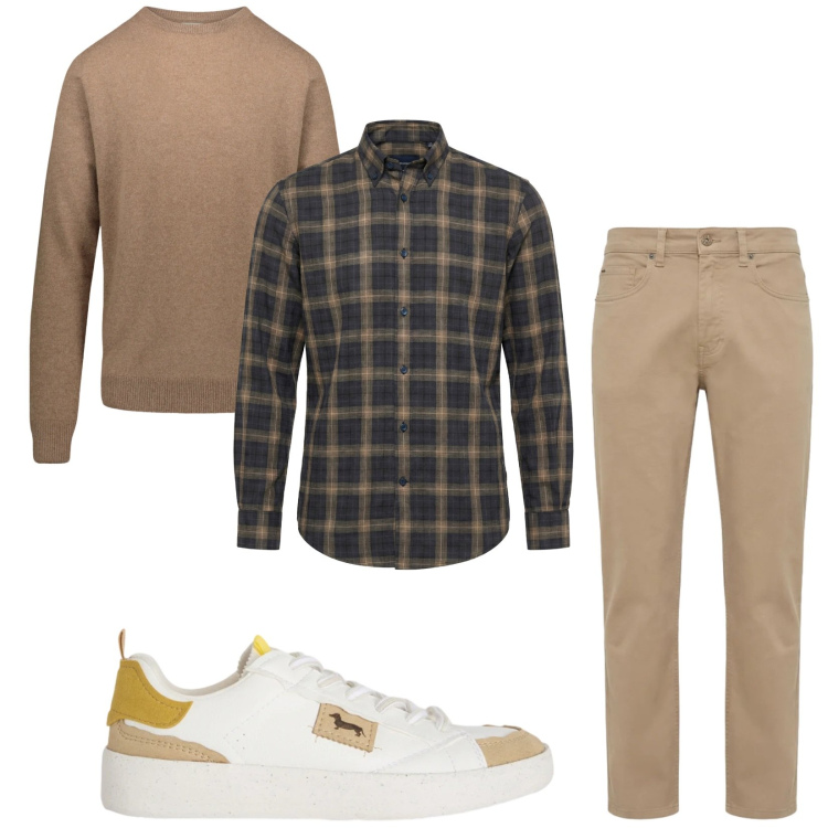 Outfit uomo - Total look #2371417. Stile Trendy per Tutti i giorni. Abbinamento con sneakers, pantaloni, camicie, maglieria.