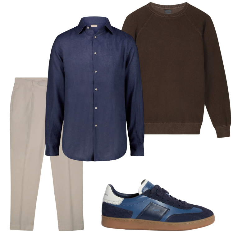 Outfit uomo - Today. Stile Trendy per Tutti i giorni. Abbinamento con sneakers, camicie, pantaloni, maglieria.