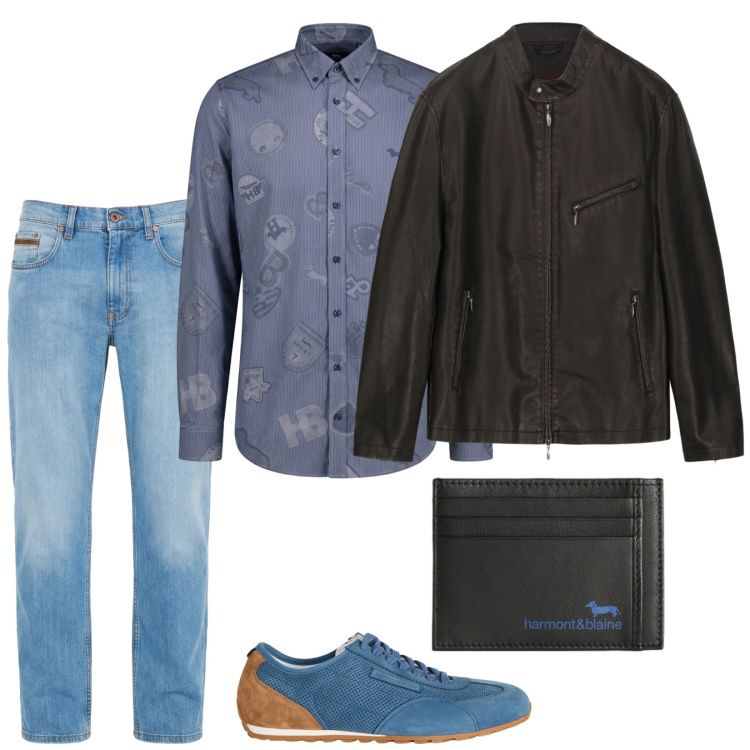 Outfit uomo - Sbarazzino in jeans e camicia. Stile Casual per Tutti i giorni. Abbinamento con jeans, sneakers, portafogli, camicie, giacche.