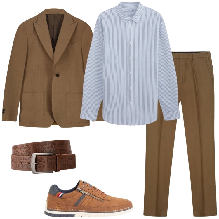 Outfit uomo - Business man. Stile Business/Elegante per Ufficio. Abbinamento con cinture, sneakers, camicie, giacche, pantaloni.