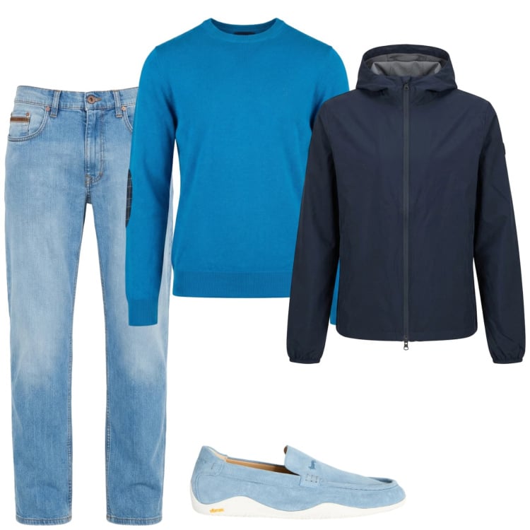 Outfit uomo - Maximilian. Stile Casual per Tutti i giorni. Abbinamento con jeans, scarpe stringate, maglieria, giacche.