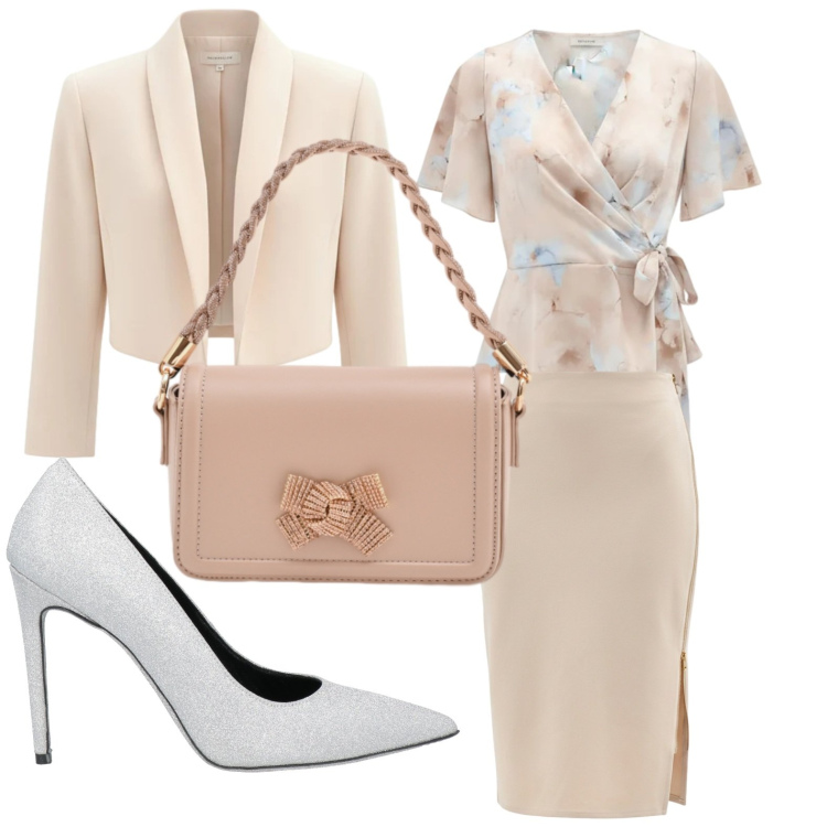 Outfit donna - Cerimonia. Stile Minimal per Cerimonia. Abbinamento con décolleté, gonne longuette, bluse, bolero, pochette.