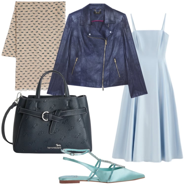 Outfit donna - Il ritorno delle ballerine. Stile Minimal per Ufficio. Abbinamento con ballerine, blazer, borse a mano, sciarpe, vestiti midi/longuette.