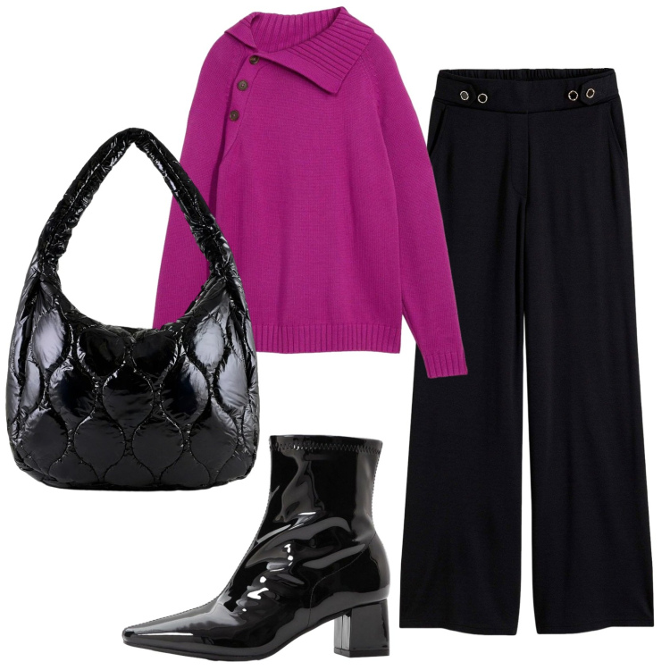 Outfit donna - Total look #2371554. Stile Basic per Tutti i giorni. Abbinamento con pantaloni, maglieria, stivaletti, borse tote.