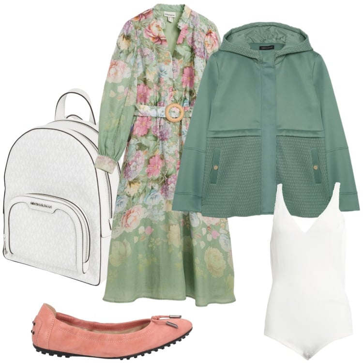 Outfit donna - Abiti che si muovono con te. Stile Glamour per Tutti i giorni. Abbinamento con zaini, ballerine, body, vestiti midi/longuette, blazer.