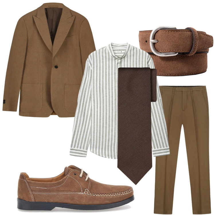 Outfit uomo - Evento importante. Stile Casual per Ufficio. Abbinamento con scarpe stringate, cravatte, giacche, pantaloni, camicie, cinture.