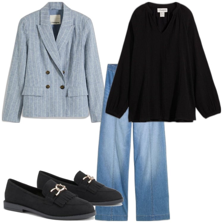 Outfit femme - Basique #1427. Style Basique pour Tous les jours. Assortir avec tuniques, blazers, jeans, mocassins.