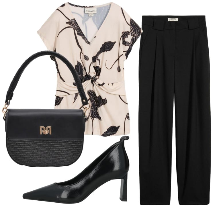 Outfit donna - Total look #2371603. Stile Chic per Serata fuori. Abbinamento con décolleté, pantaloni, bluse, borse a spalla.