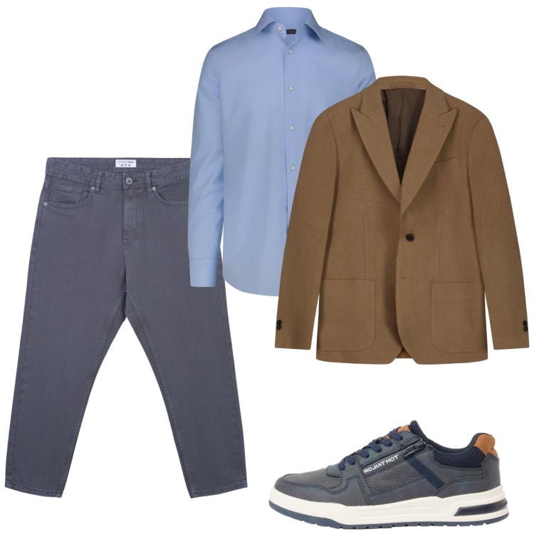 Outfit uomo - Primavera. Stile Casual per Tutti i giorni. Abbinamento con sneakers, jeans, camicie, giacche.
