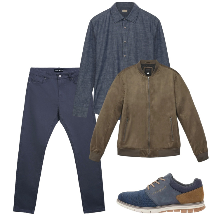 Outfit uomo - Marzo. Stile Casual per Tutti i giorni. Abbinamento con scarpe stringate, pantaloni skinny, giacche, camicie.