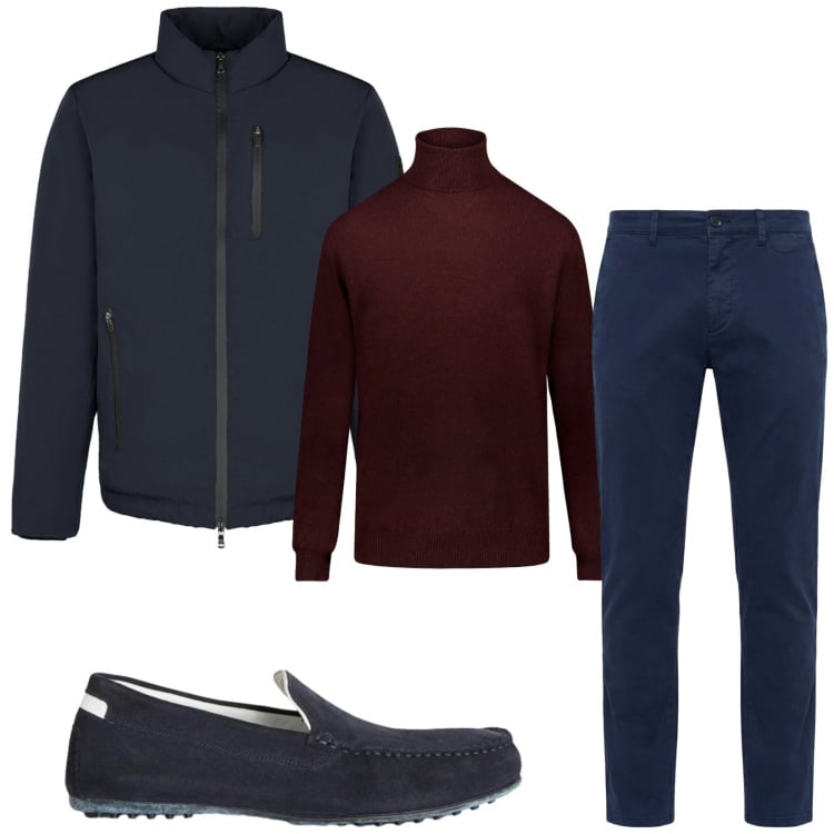 Outfit uomo - Total look #2371805. Stile Business/Elegante per Tutti i giorni. Abbinamento con scarpe stringate, pantaloni chino, giacche, maglieria.