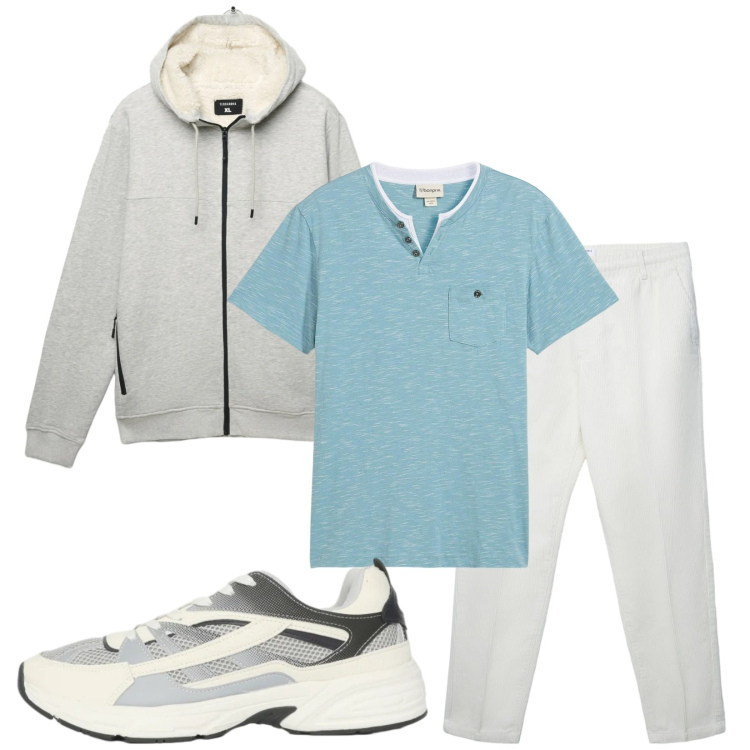 Outfit uomo - Total look #2371811. Stile Casual per Tutti i giorni. Abbinamento con t-shirt, pantaloni, felpe con cappuccio, sneakers.