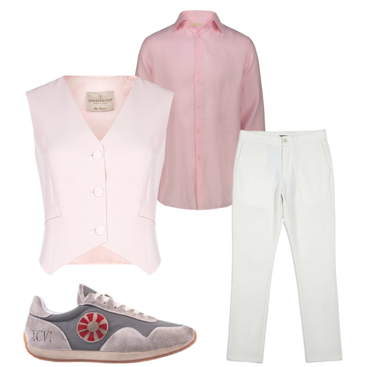 Outfit uomo - Total look #2371812. Stile Trendy per Serata speciale. Abbinamento con gilet, pantaloni, camicie, sneakers.