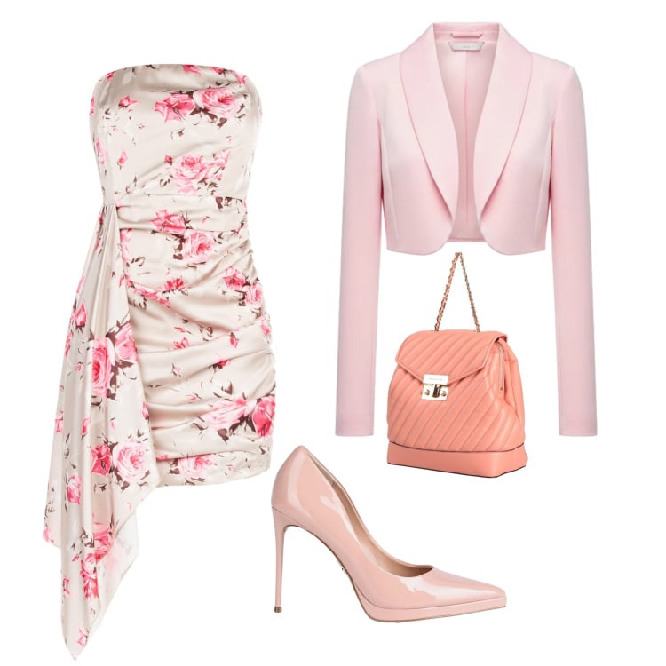 Outfit donna - Total look #2371896. Stile Chic per Cerimonia. Abbinamento con zaini, décolleté, vestiti corti, bolero.