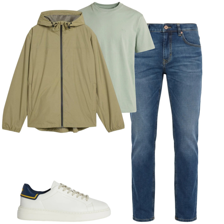 Outfit uomo - Total look #2371900. Stile Casual per Tutti i giorni. Abbinamento con giacche, sneakers, t-shirt, jeans.