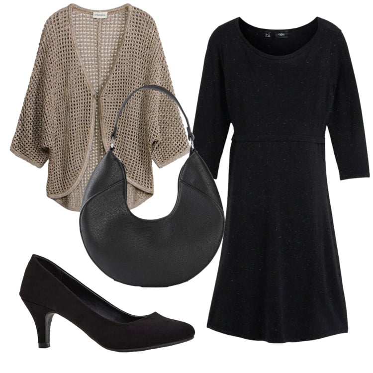 Outfit donna - Total look #2371901. Stile Basic per Ufficio. Abbinamento con cardigans, vestiti, décolleté, borse a mano.