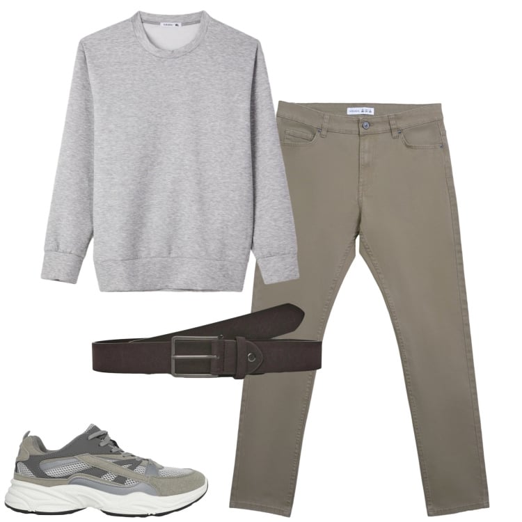 Outfit uomo - City. Stile Casual per Tutti i giorni. Abbinamento con sneakers, cinture, pantaloni skinny, felpe.