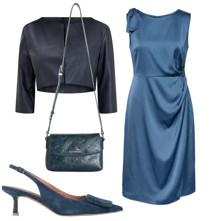Outfit donna - Total look #2371930. Stile Chic per Cerimonia. Abbinamento con décolleté, vestiti, borse a tracolla, bolero.