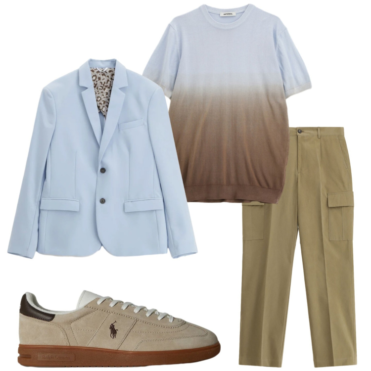 Outfit uomo - New crew Imperial. Stile Trendy per Serata speciale. Abbinamento con giacche, pantaloni cargo, t-shirt, sneakers.