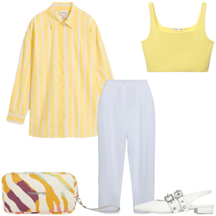 Outfit donna - Total look #2371972. Stile Casual per Tutti i giorni. Abbinamento con camicie, valigie, ballerine, pantaloni chino, canottiere.