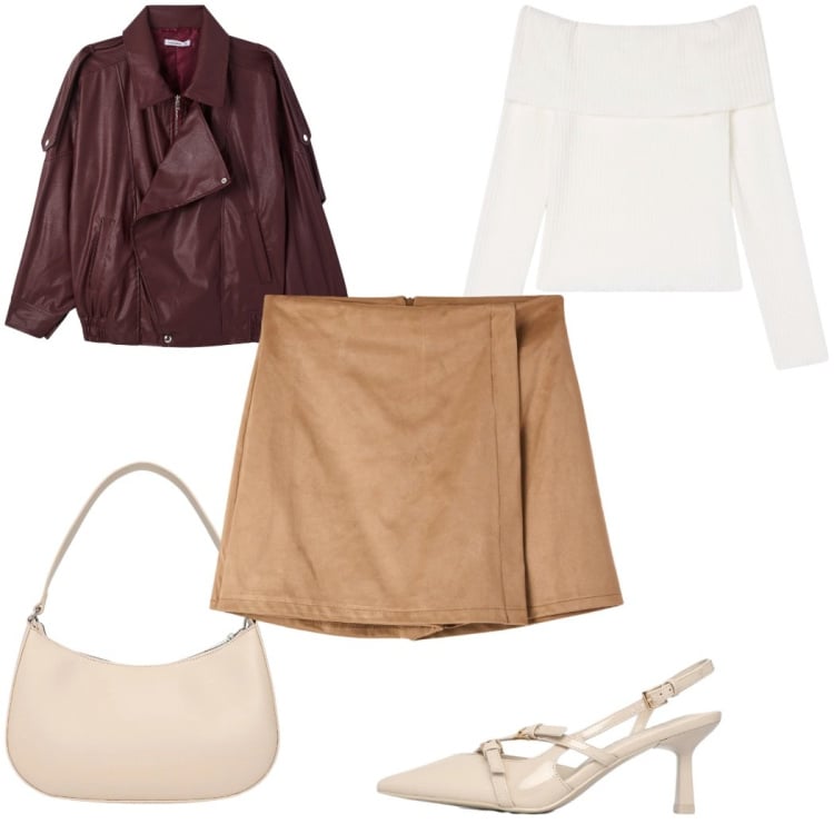 Outfit donna - Terranova Glam Events: trendy in pelle. Stile Trendy per Tutti i giorni. Abbinamento con minigonne, borse a tracolla, maglieria, giacche, décolleté.