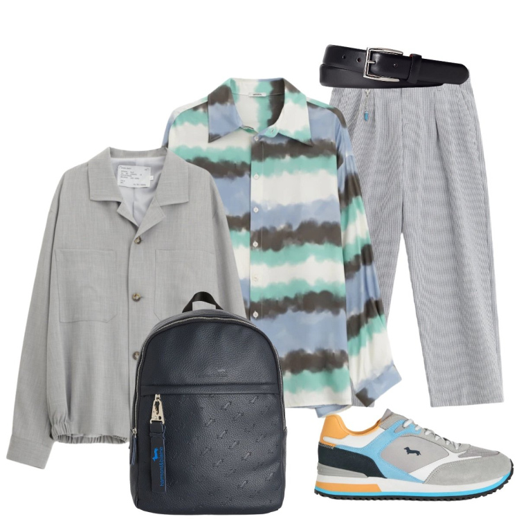 Outfit uomo - Total look #2372058. Stile Trendy per Tutti i giorni. Abbinamento con sneakers, borse sportive, cappotti, pantaloni, camicie, cinture.