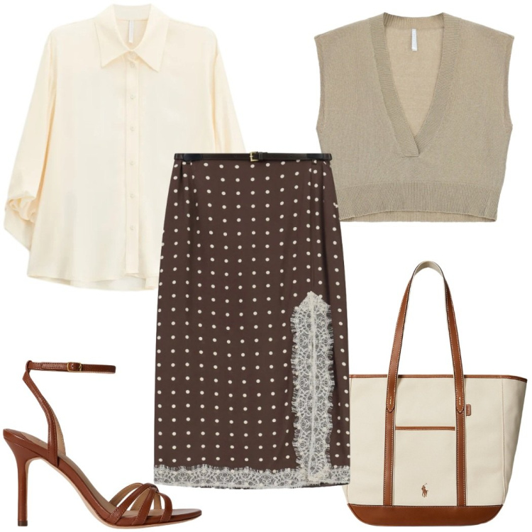 Outfit donna - Imperial-The New Crew SS26 i poise. Stile Trendy per Tutti i giorni. Abbinamento con gonne lunghe, top, camicie, sandali in pelle, borse tote.