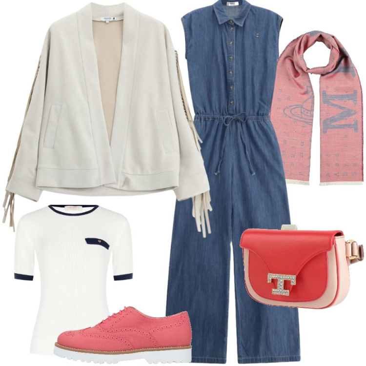 Outfit donna - Weekend. Stile Casual chic per Tutti i giorni. Abbinamento con scarpe stringate, marsupi, sciarpe, t-shirt, blazer, tute.