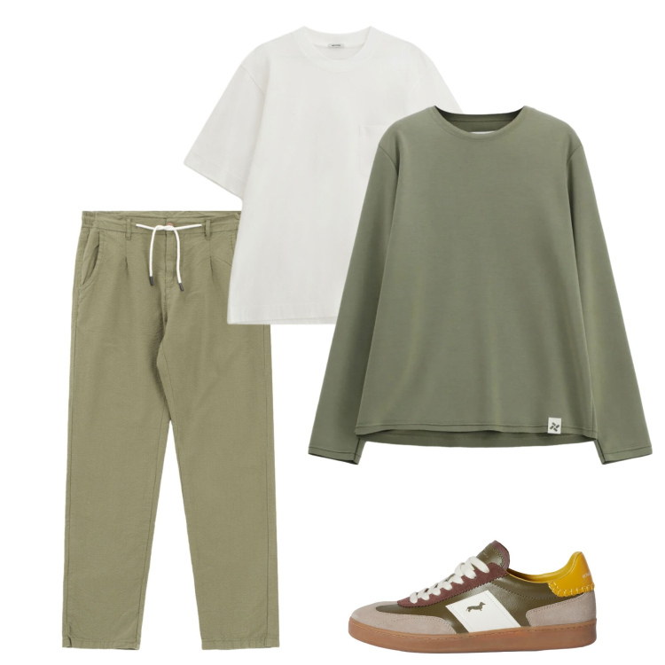 Outfit uomo - Imperial - The New Crew SS 2026. Stile Casual per Tutti i giorni. Abbinamento con t-shirt, pantaloni, felpe, sneakers.